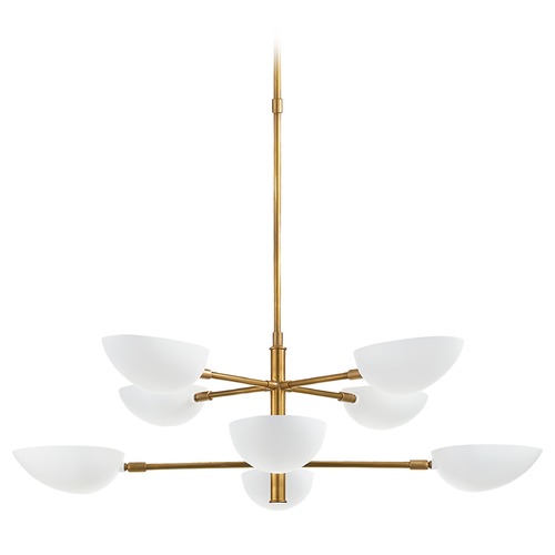 Visual Comfort Aerin Graphic Large Chandelier in Antique Brass by Visual Comfort ARN5501HABWHT