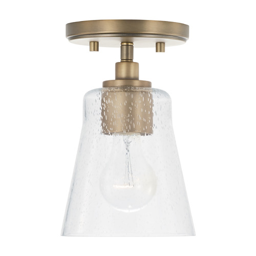 Baker Mini Dual Mount Pendant in Aged Brass by HomePlace by Capital Lighting