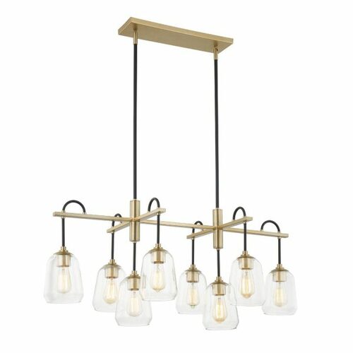 Arcwell Linear Light in Black & Brass by Evolv by Justice Design Group