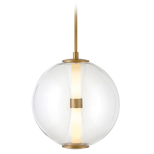 Hinkley Elin Lacquered Brass LED Pendant Light with Globe Shade by Hinkley Lighting 33107LCB