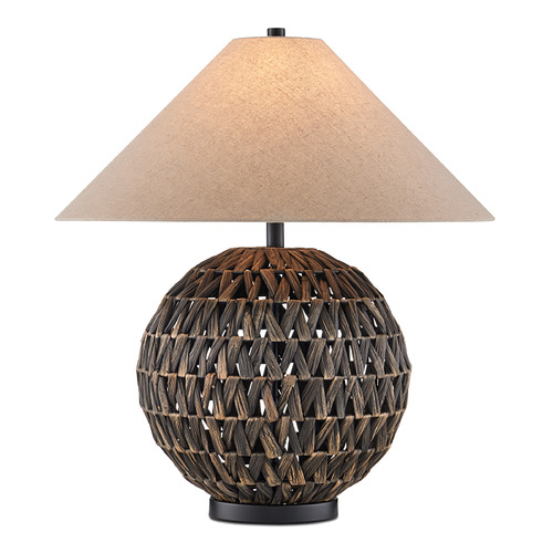 Currey and Company Casimer Black Table Lamp with Coolie Shade