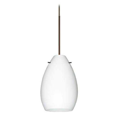 Besa Lighting Pera Bronze Mini-Pendant Light with Oblong Shade