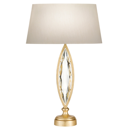 Fine Art Lamps Marquise Florentine Brushed Gold Leaf Table Lamp with Oval Shade
