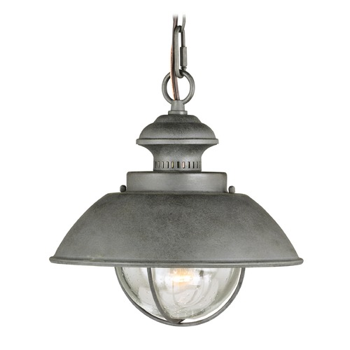 Seeded Glass Outdoor Hanging Light Gray by Vaxcel Lighting