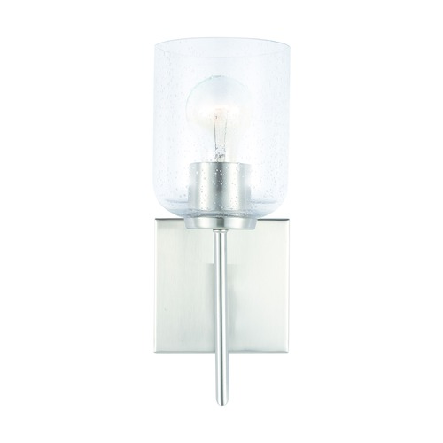 HomePlace by Capital Lighting HomePlace Carter Brushed Nickel Sconce with Clear Seeded Glass 639311BN-500