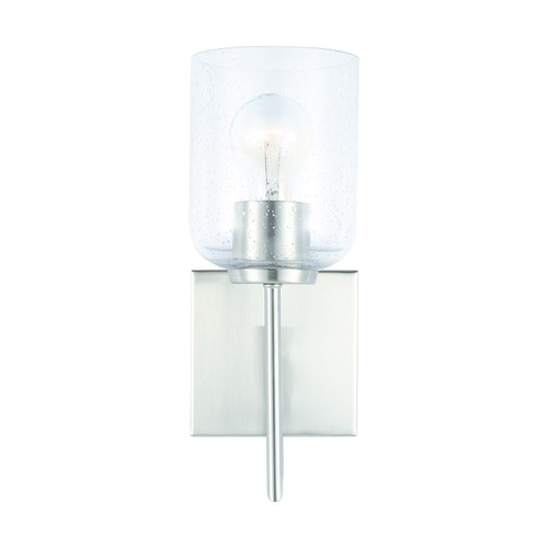 Carter Brushed Nickel Sconce with Clear Seeded Glass by HomePlace by Capital Lighting