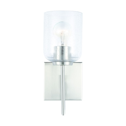 HomePlace by Capital Lighting Carter Brushed Nickel Sconce with Clear Seeded Glass by HomePlace by Capital Lighting 639311BN-500