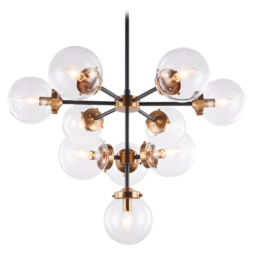 Maru Aged Gold Chandelier by Matteo Lighting