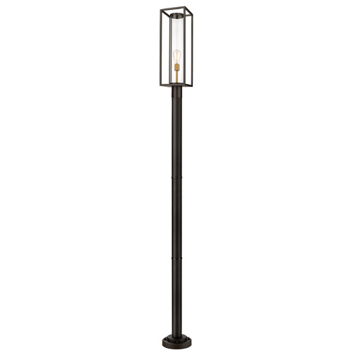 Z-Lite Dunbroch Deep Bronze & Outdoor Brass Post Light by Z-Lite 584PHBR-567P-DBZ