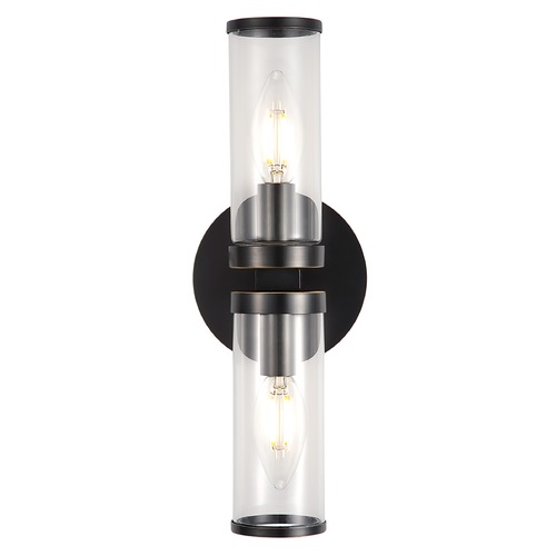 Alora Lighting Revolve 12-5/8-Inch 2-Light Sconce in Urban Bronze with Clear Glass WV309002UBCG