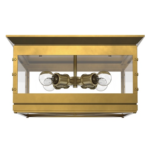 Douglas 18-Inch Vintage Brass Flush Mount Light by Alora Lighting