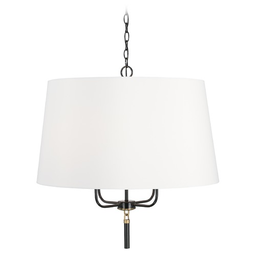 Beckham 26-Inch Glossy Black & Aged Brass Pendant by HomePlace by Capital Lighting