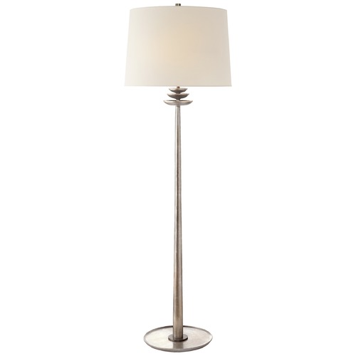 Aerin Beaumont Floor Lamp in Burnished Silver Leaf by Visual Comfort Signature