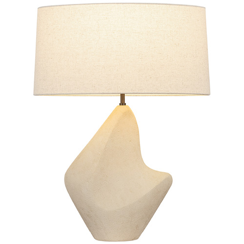 Troy Lighting Huntly Bronze & Ceramic Ivory Breakstone LED Table Lamp with Oval Shade