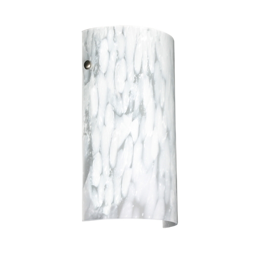 Modern Sconce Wall Light White Glass Satin Nickel by Besa Lighting