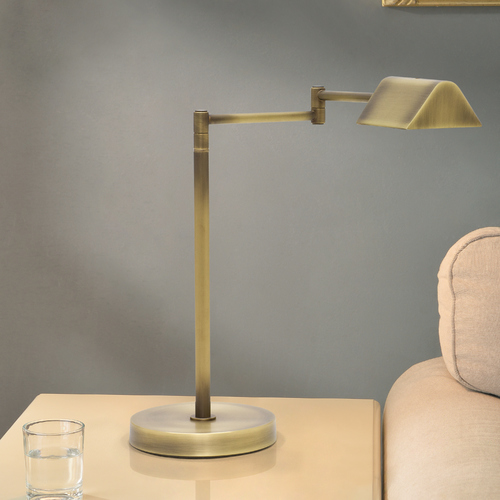 Delta Antique Brass LED Swing-Arm Lamp by House of Troy Lighting