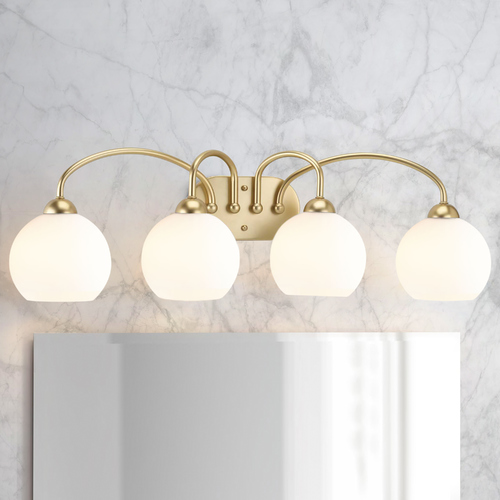 Progress Lighting Carisa Vintage Gold 4-Light Bathroom Light by Progress Lighting P300087-078