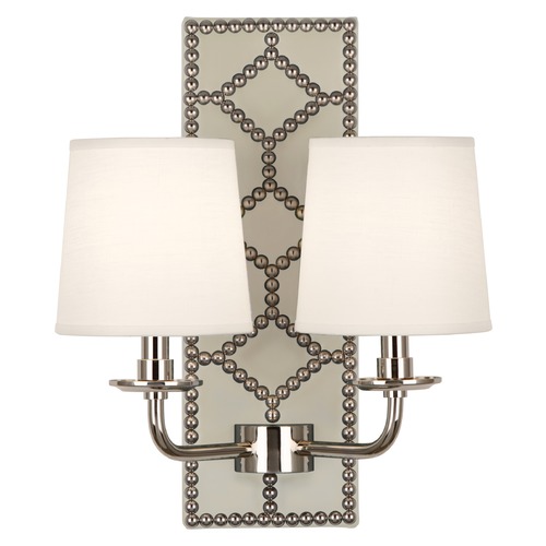 Robert Abbey Lighting Robert Abbey Lighting Williamsburg Lightfoot Wall Sconce with Fondine Fabric Shades S1032