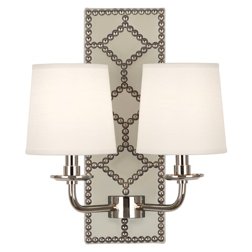 Williamsburg Lightfoot Wall Sconce with Fondine Fabric Shades by Robert Abbey