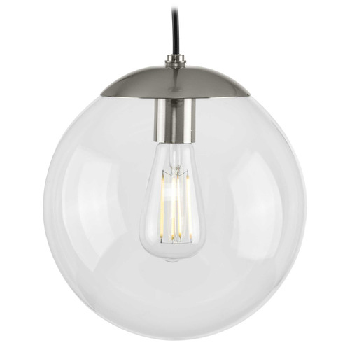 Progress Lighting Atwell Brushed Nickel Mini-Pendant Light with Globe Shade