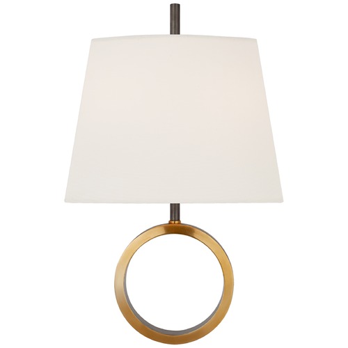 Visual Comfort Signature Collection Thomas OBrien Simone Small Sconce in Bronze & Brass by Visual Comfort Signature TOB2630BZHABL