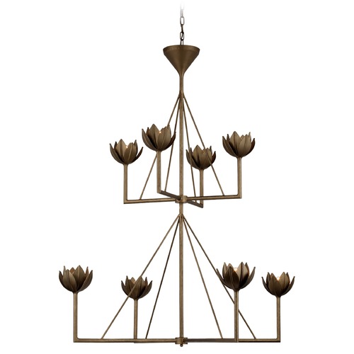 Visual Comfort Signature Collection Julie Neill Alberto Large Chandelier in Bronze Leaf by Visual Comfort Signature JN5006ABL