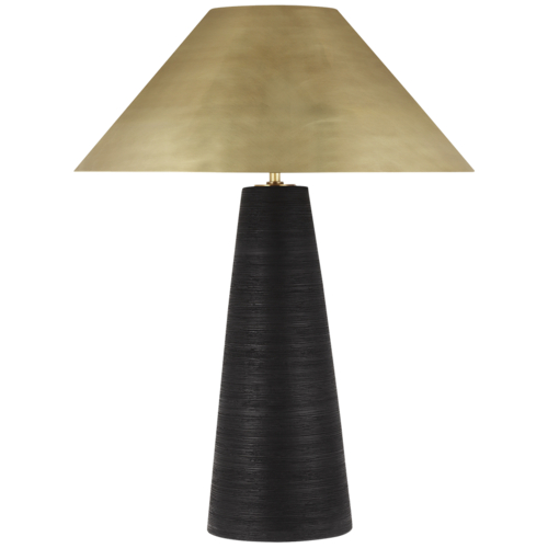 Karam Medium Table Lamp in Black & Brass by Visual Comfort Modern