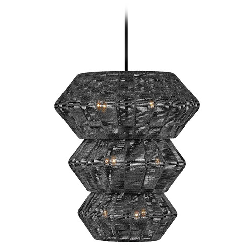 Hinkley Hinkley Luca Black LED Pendant Light with Oblong Shade 40388BLK