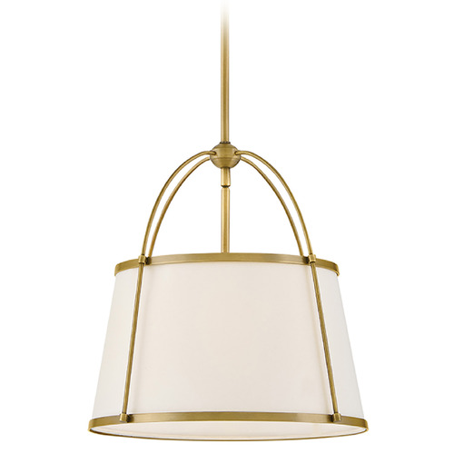 Clarke Lacquered Dark Brass LED Pendant Light with Empire Shade by Hinkley Lighting