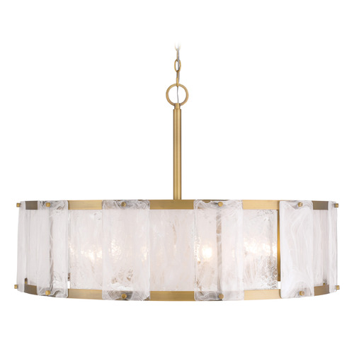 Minka Lavery Minka Lavery Veil Legacy Brass Pendant Light with Drum Shade 3638-732