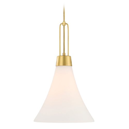 Designers Fountain Evergreen Oasis Brushed Gold Pendant Light with Bell Shade