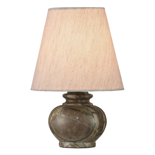 Currey and Company Lighting Currey and Company Piccolo Natural Pistachio Green Marble Table Lamp with Empire Shade 6000-1048