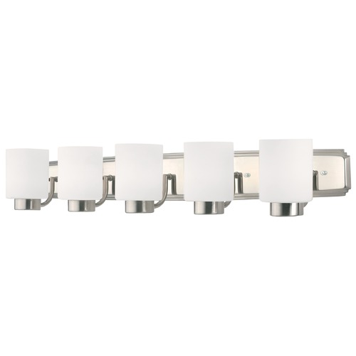 Dolan Designs Lighting Contemporary Bathroom Light in Satin Nickel Finish with Five Lights 3505-09