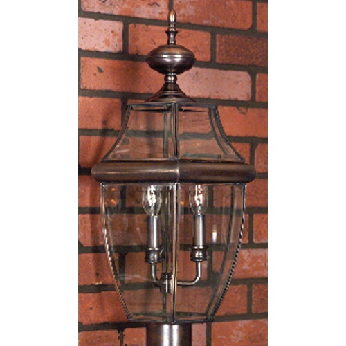 Newbury Post Light in Aged Copper by Quoizel Lighting