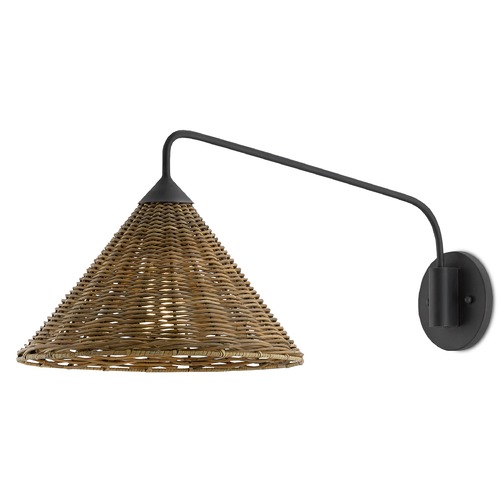 Currey and Company Lighting Currey and Company Basket Blacksmith / Natural Sconce 5000-0139