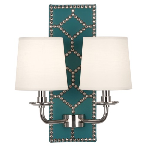 Williamsburg Lightfoot Wall Sconce with Fondine Fabric Shades by Robert Abbey