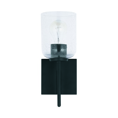 Carter Matte Black Sconce with Clear Seeded Glass by HomePlace by Capital Lighting