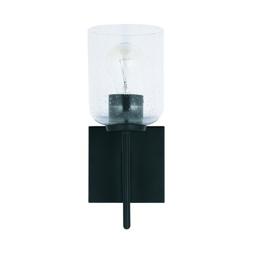 HomePlace by Capital Lighting Carter Matte Black Sconce with Clear Seeded Glass by HomePlace by Capital Lighting 639311MB-500