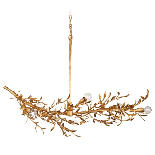 Visual Comfort Signature Collection Julie Neill Mandeville Linear Chandelier in Gold by Visual Comfort Signature JN5070AGL