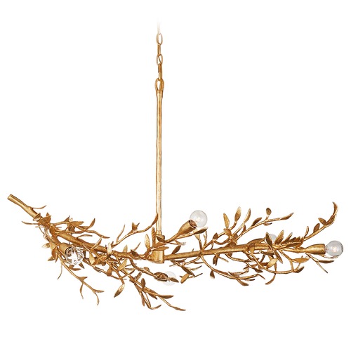 Julie Neill Mandeville Linear Chandelier in Gold by Visual Comfort Signature