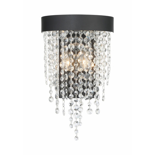 Crystorama Lighting Winham Crystal Wall Sconce in Black Forged by Crystorama Lighting WIN-612-BF-CL-MWP