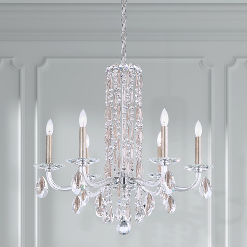 Schonbek Worldwide Lighting Siena Antique Silver Crystal Chandelier