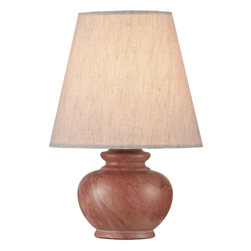 Currey and Company Lighting Currey and Company Piccolo Natural Rosa Cappuccino Marble Table Lamp with Empire Shade 6000-1049