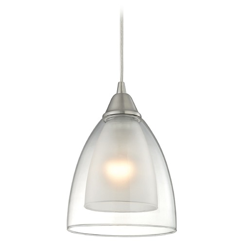 Elk Lighting Elk Lighting Layers Satin Nickel Mini-Pendant Light with Bowl / Dome Shade 10464/1