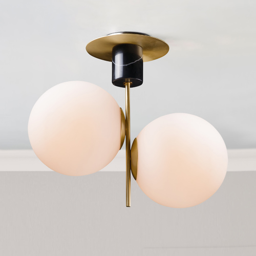 Vesper Satin Brass & Black Semi-Flush Mount by Maxim Lighting