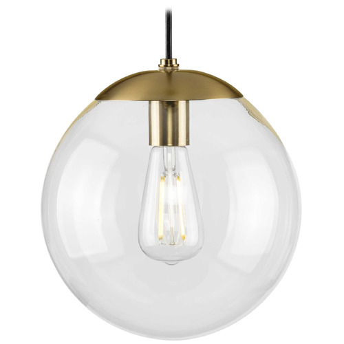 Progress Lighting Progress Lighting Atwell Brushed Bronze Mini-Pendant Light with Globe Shade P500310-109