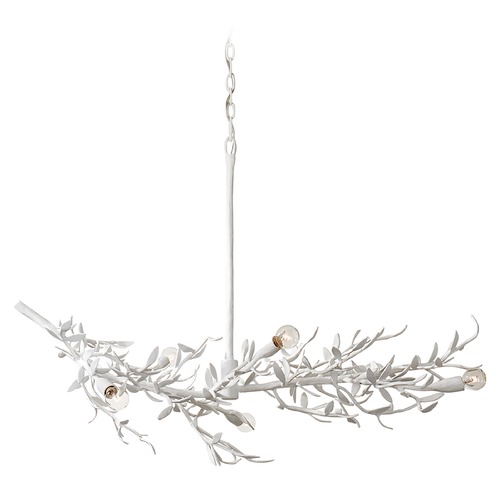 Visual Comfort Signature Collection Julie Neill Mandeville Linear Chandelier in White by Visual Comfort Signature JN5070PW