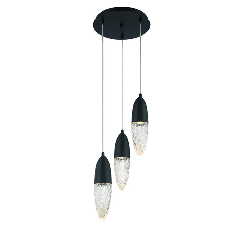 Ecrou 3-Light Chandelier in Matte Black by Eurofase Lighting