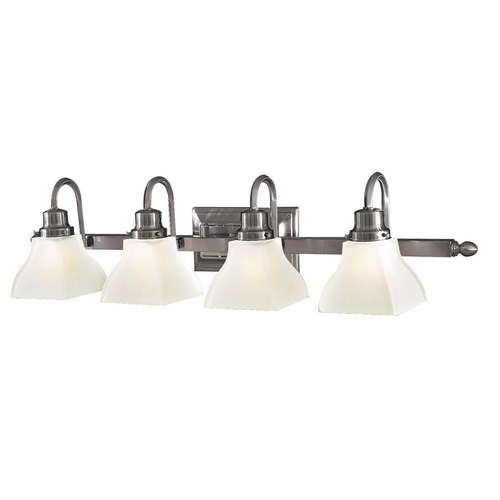 Minka Lavery Bathroom Light with White Glass in Brushed Nickel by Minka Lavery 5584-84