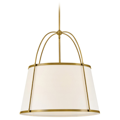 Clarke Lacquered Dark Brass LED Pendant Light with Empire Shade by Hinkley Lighting